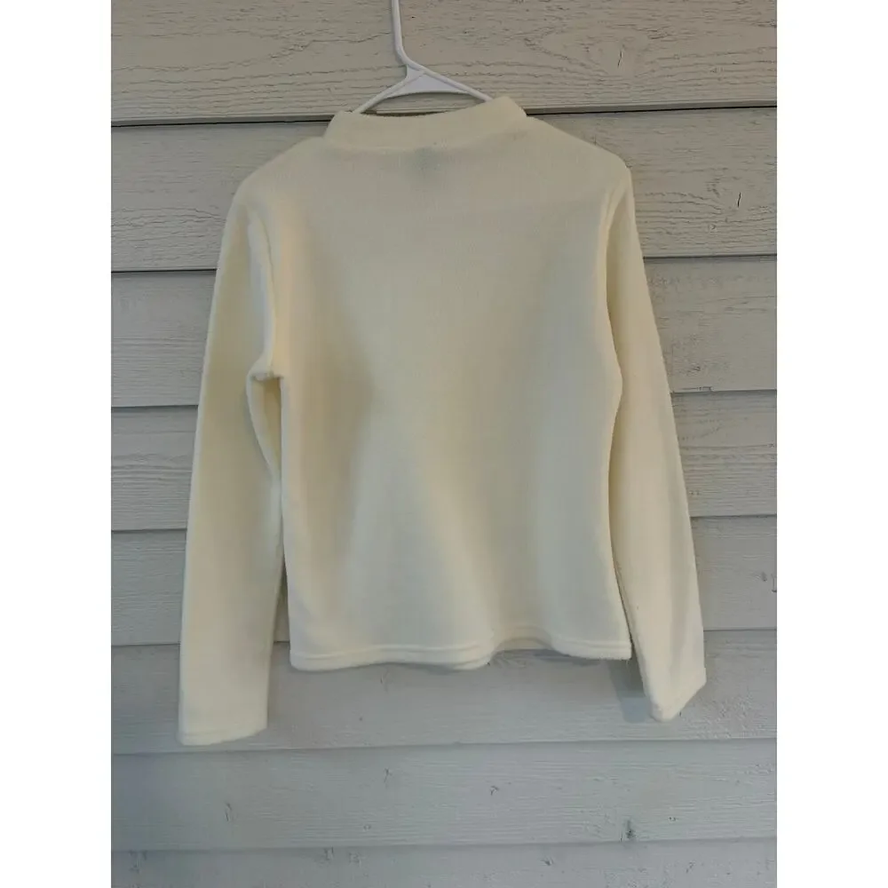 DAZY Cream Fleece Mock Neck Pullover Sweater Size Small Soft Cozy Top - Picture 6 of 6